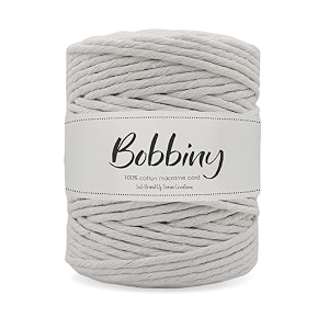 bobbiny  single strand cotton macrame cord thread rope for crafts macrame diy and other projects  white  3mm 10 meter