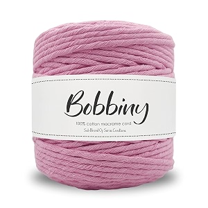 bobbiny  single strand cotton macrame cord thread rope for crafts macrame diy and other projects  baby pink  4mm 20 meter