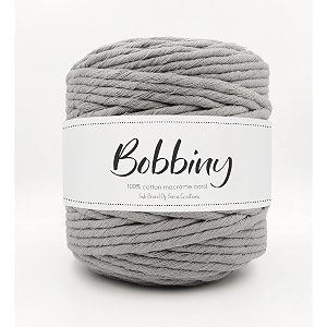 bobbiny  single strand cotton macrame cord thread rope for crafts macrame diy and other projects  grey  4mm 100 meter