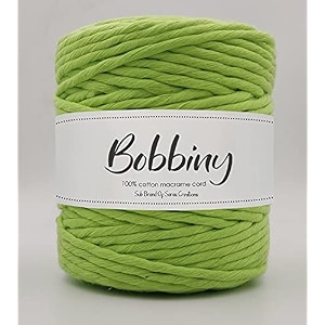 bobbiny  single strand cotton macrame cord thread rope for crafts macrame diy and other projects  parrot green  4mm 10 meter
