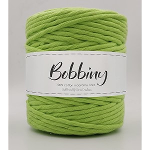 bobbiny  single strand cotton macrame cord thread rope for crafts macrame diy and other projects  parrot green  4mm 200 meter