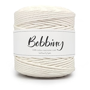 bobbiny  single strand cotton macrame cord thread rope for crafts macrame diy and other projects  off white  4mm 200 meter