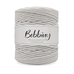 bobbiny  single strand cotton macrame cord thread rope for crafts macrame diy and other projects  white  3mm 50 meter