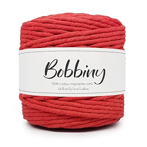 bobbiny  single strand cotton macrame cord thread rope for crafts macrame diy and other projects  red  4mm 200 meter