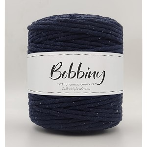 bobbiny  single strand cotton macrame cord thread rope for crafts macrame diy and other projects  navy blue  4mm 20 meter