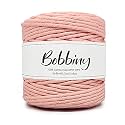 BOBBINY | Single Strand Cotton Macrame Cord Thread Rope for Crafts, Macrame DIY and Other Projects | Peach | 4mm, 20 Meter