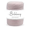 BOBBINY | Single Strand Cotton Macrame Cord Thread Rope for Crafts, Macrame DIY and Other Projects | Powder Pink | 4mm, 200 Meter