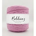 BOBBINY | Single Strand Cotton Macrame Cord Thread Rope for Crafts, Macrame DIY and Other Projects | Baby Pink | 4mm, 200 Meter
