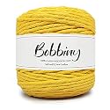 BOBBINY | Single Strand Cotton Macrame Cord Thread Rope for Crafts, Macrame DIY and Other Projects | Yellow | 4mm, 20 Meter