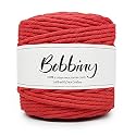 BOBBINY | Single Strand Cotton Macrame Cord Thread Rope for Crafts, Macrame DIY and Other Projects | Red | 4mm, 10 Meter