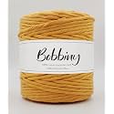 BOBBINY | Single Strand Cotton Macrame Cord Thread Rope for Crafts, Macrame DIY and Other Projects | Mango Yellow | 4mm, 100 Meter
