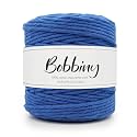 BOBBINY | Single Strand Cotton Macrame Cord Thread Rope for Crafts, Macrame DIY and Other Projects | Royal Blue | 4mm, 200 Meter