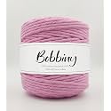 BOBBINY | Single Strand Cotton Macrame Cord Thread Rope for Crafts, Macrame DIY and Other Projects | Baby Pink | 4mm, 50 Meter
