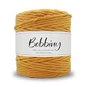 BOBBINY | Single Strand Cotton Macrame Cord Thread Rope for Crafts, Macrame DIY and Other Projects | Mango Yellow | 4mm, 20 Meter