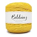 BOBBINY | Single Strand Cotton Macrame Cord Thread Rope for Crafts, Macrame DIY and Other Projects | Yellow | 4mm, 200 Meter