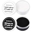 BOBISUKA Halloween Black and White Face Body Paint Oil Based Face Painting Kit for Adult Non Toxic Large Capacity Facepaint for Cosplay Clown Skeleton Vampire Special Effects Makeup