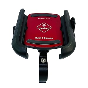 bobo bm4 pro plus jaw-grip with pro plus vibration damper waterproof bikemotorcyclescooter mobile phone holder mount ideal for maps and gps navigation black