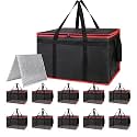 Bodaon 10 Pack Insulated Food Delivery Bags with Hard Bottom, XXXL Cooler
