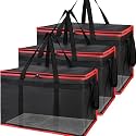 Bodaon 3 Pack Insulated Food Delivery Bags, XXXL Catering Cooler Bag B-R