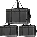 Bodaon 3 Pack Insulated Food Delivery Bags with Hard Bottom, XXXL Cooler