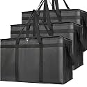 Bodaon 3 Pack Insulated Food Delivery Bags, XXXL Catering Cooler Bag Black