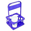 Bodaon 4 Cup Drink Carrier with Handle, Plastic Cup Carriers for Drinks, Drink Holder for Car, Take Out Delivery Drivers Accessories, Portable Foldable Reusable Mobile, Use for Food Delivery Bag