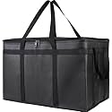 Bodaon Insulated Food Delivery Bag, XXXL Reusable Warming Bag, Black, 1Pk