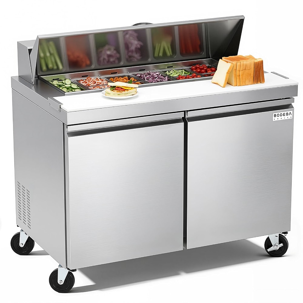 BODEGA BODEGACOOLER 48 inch W Sandwich Prep Table Refrigerator,14.27 Cu ...