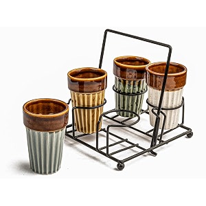 bodhi house ceramic cutting chai glasses set of 4 piece 110ml