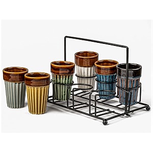 bodhi house ceramic cutting chai glasses set of 6 piece 110ml