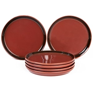 bodhi house porcelain dinner plates set 6 pieces deep red