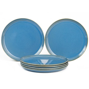 bodhi house porcelain quarter plates set 6 pieces mid blue