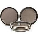 Bodhi House Porcelain Quarter Plates Set, 6 Pieces, Smoke Grey