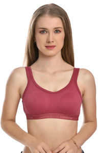 bodica women sports non padded bra maroon