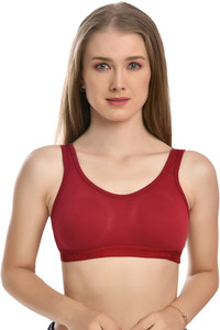 bodica women sports non padded bra red