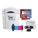 Bodno Magicard Pronto ID Card Printer &amp; Super Supplies Package ID Software, Camera, 300 Cards and 300 Print Ribbon - Silver Edition