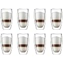Bodum 15oz Pavina Double Wall High-Heat Borosilicate Glass, Set of 2, Clear (Pack of 4)