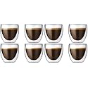Bodum 2.5oz Pavina Double Wall High-Heat Borosilicate Glass, Set of 2, Clear, 2.5 oz (Pack of 4)