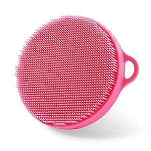 soft silicone shower brush body amp face amp short hair wash bath exfoliating skin massage scrubber dry skin brushing glove loofah fit for sensitive and all kinds of skin blue