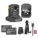 Body Camera with GPS, 4K/2160P Body Cam, 2PCS 1950MAH Batteries, Night Vision & H.265, 128G Police Body Worn Camera for Law Enforcement, Security