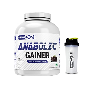 body core science anabolic gainer powder-2 kgchocolate fudgewith shaker  mass gainer  muscle gainer  weight gainer  post workout 