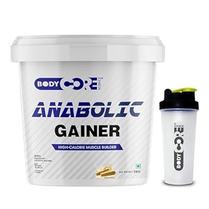 body core science anabolic gainer powder 5 kg kesar pistawith shaker2 count66 servings