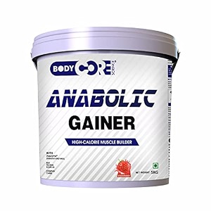 body core science anabolic gainer powder-5 kg strawberry  mass gainer  muscle gainer  weight gainer  post workout 
