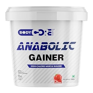 body core science anabolic gainer 2000 grams  weight gainer  mass gainer  muscle gainer strawberrypowder 2 count