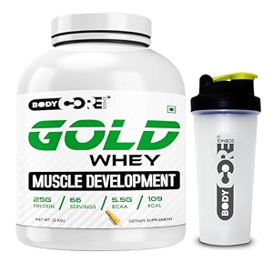 body core science gold whey muscle development-2 kg kesar kulfi po1shaker