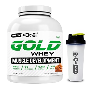 body core science gold whey muscle development-2 kg butterscotch po1shaker