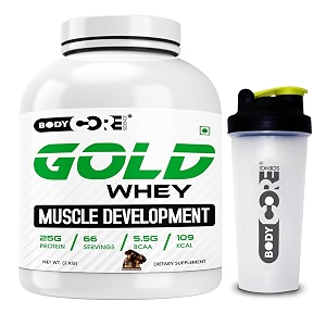 body core science gold whey muscle development-2 kg belgium chocolate po1shaker