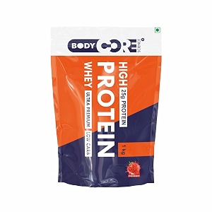 body core science high whey protein ultra premium-1kg strawberry