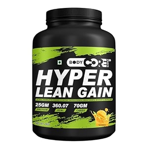 body core science hyper lean gainer- 3 kgweight gainermass gainer mango po1
