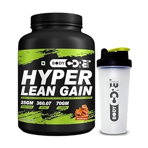body core science hyper lean gainer- 3 kg weight gainer mass gainer butterscotch po1 with shaker